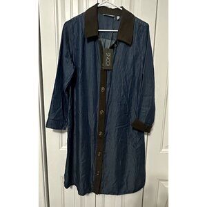 Soft Surroundings Denim Shirt Dress Urbina Icons Pm Tencel Lyocell Button Front